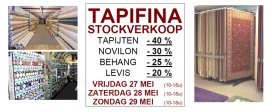 Tapifina Stockverkoop