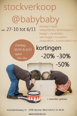 Stockverkoop babyartikelen, meubelen en kleding tot 4 jaar