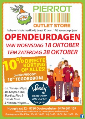 Woe 18/10 tem zat 28/10 - OPENDEURDAGEN: -10% extra bovenop onze scherpe outletprijzen!!