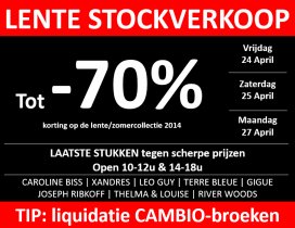 Stockverkoop lente/zomercollecties 2014
