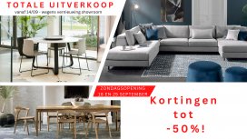 Totale uitverkoop wegens herinrichting showroom vanaf 14/09