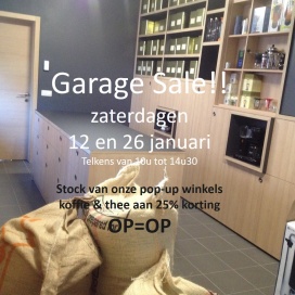 Garage Sale stock pop-up De Koffie & Theeliefhebber