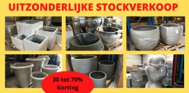 Uitzonderlijke stockverkoop van fiberstone potten en bakken tot 70% korting