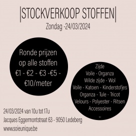 Stockverkoop Stoffen en accessoires bij Soie Unique Ledeberg