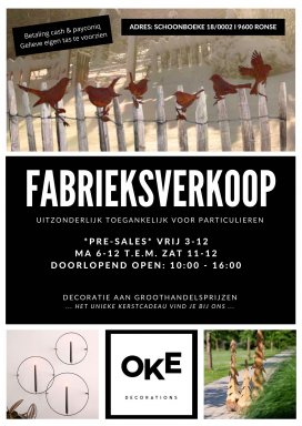 Fabrieksverkoop (in- en outdoor) decoratie materiaal & kerstversiering - Regio Ronse