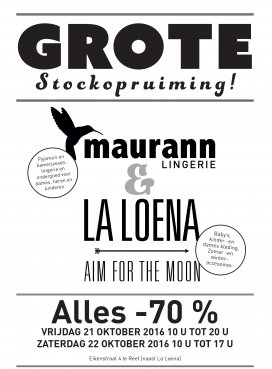 Grote stockopruiming La Loena & Maurann