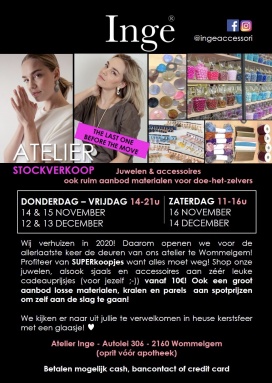 Atelier Inge Juwelen & DIY Stockverkoop