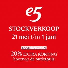 e5 stockverkoop (60% korting)