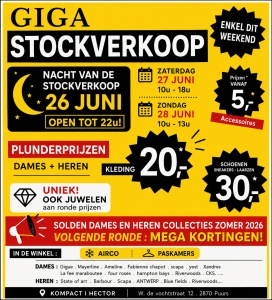 NACHT VAN DE STOCKVERKOOP ; dames & heren | MERK kleding & schoenen 