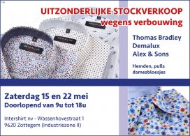 Uitzonderlijke outletverkoop hemden wegens verbouwing