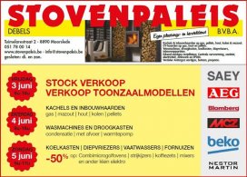 Stockverkoop kachels, inbouwhaarden en electro