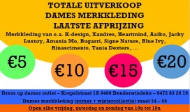 Totale uitverkoop damesmerkkleding maat 34 tem maat 56 - ALLES AAN €5, €10, €15 en €20