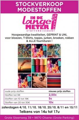 Modestoffen stockverkoop -- In de lange meter