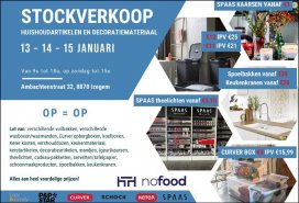 Stockverkoop van huishoudartikelen en decoratiemateriaal