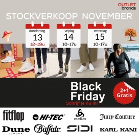 Outlet Brands november stockverkoop + Black Friday Actie