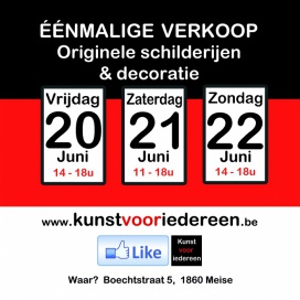 Eénmalige verkoop van moderne schilderijen & decoratie te MEISE