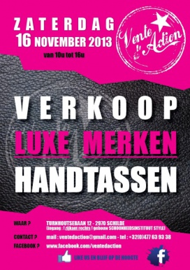 Vente d'action- verkoop luxehandtassen