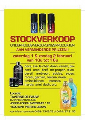 Stockverkoop onderhouds en verzorgingsprodukten