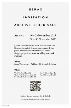 Serax Archive Stock Sale — Kontich/Antwerpen