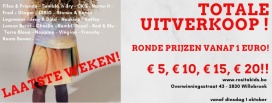 Totale uitverkoop Rosita kids: Prijzen vanaf 1 euro!   Laatste weken!