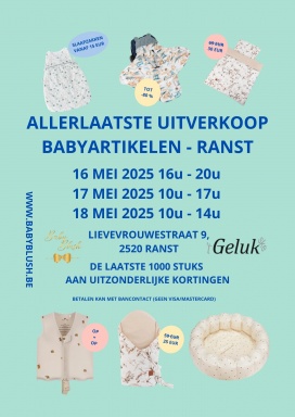 Babyblush Allerlaatste uitverkoop weekend 2 Ranst 16/05 t.e.m. 18/05