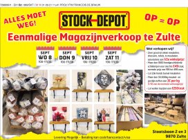 Eenmalige magazijnverkoop Stock Depot