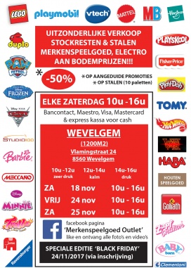 Uitzonderlijke verkoop merkenspeelgoed en electro (Oostende)