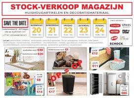 Stockverkoop huishoudartikelen en decoratiemateriaal