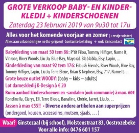 Grote verkoop baby- en kinderkledij + schoenen