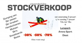 Uitzonderlijke stockverkoop wintersportmateriaal!