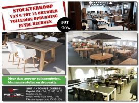 Stockverkoop - Opruiming einde reeksen interieur en exterieur