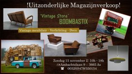 Magazijnverkoop vintage meubilair, verlichting en deco