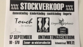 Stockverkoop kinderkledij, dameskledij en lingerie