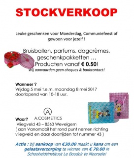 Jaarlijkse zomer stockverkoop Cosmetica & geschenkartikelen