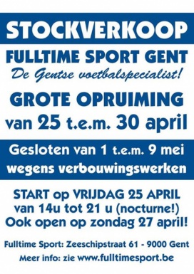 Stockverkoop  Fulltime Sport Gent