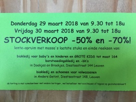 Stockverkoop biokledij voor baby's en kinderen