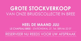 Stockverkoop bruidsmode