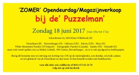 Opendeurdag en Magazijnverkoop bij de Puzzel- en Spellenman