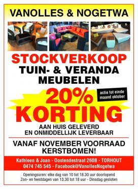 Stockverkoop tuin en veranda meubelen