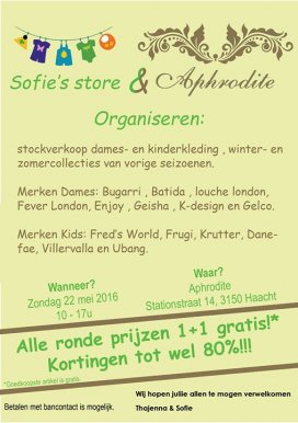 Stockverkoop Sofie's Store en Aphrodite